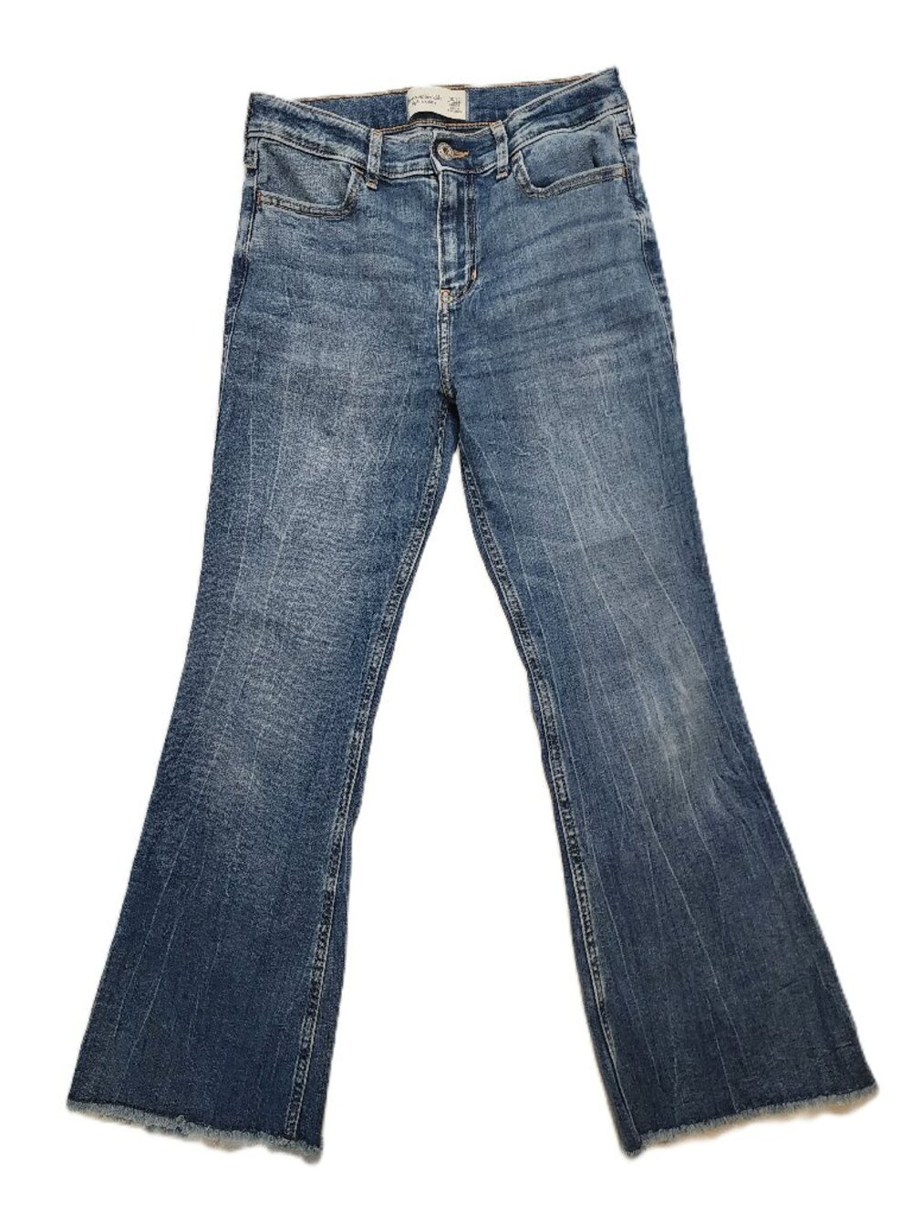 Abercrombie Kids High Rise Flare Jeans 15/16 Short Raw Hem